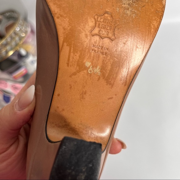 Robert Clergerie Nude Pink Pointed Slip On Heels Size 7.5 - Picture 10 of 12